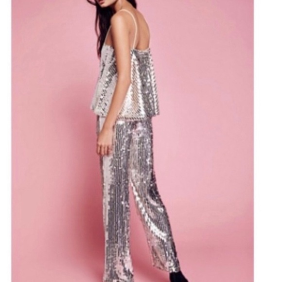 Jovonna Premier x Free People Sequined Set in Silver - Picture 2 of 11
